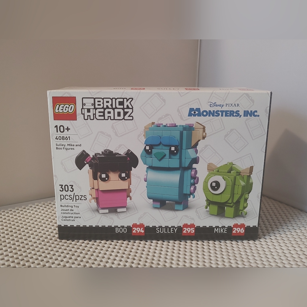 Lego 40861 Sulley, Mike & Boo Figures Monsters Inc Brick Headz NWT Building Toy